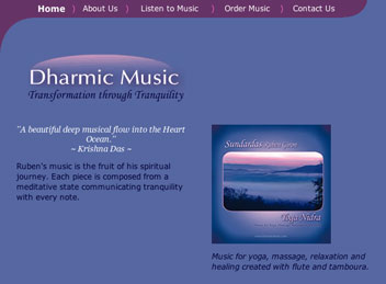 Dharmic Music web site design
